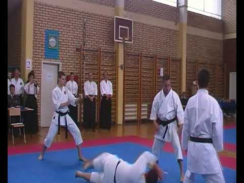 Karate club Washide self-defense techniques demonstration  1. version