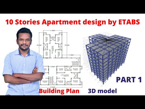 10 storey apartment building modeling and analysis by ETABS Software part 1 | building design |