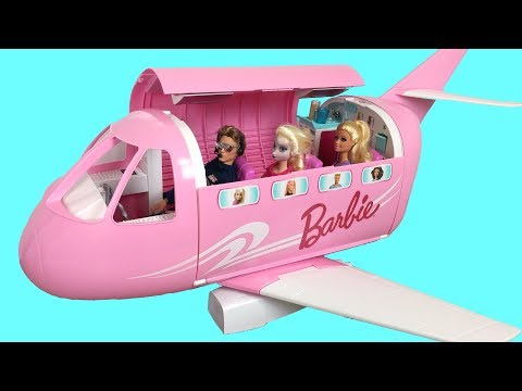 BARBIE AIRPLANE! Frozen Elsa دمية باربي، طائرة Avião da Barbie