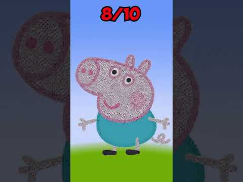 Rate pixel art with Peppa Pig characters in minecraft from 1 to 10#shorts