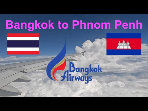 Ótimo serviço - Bangkok Airways A319 para Phnom Penh, Camboja.