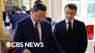 Chinese President Xi Jinping in France, speaks with President Macron about Russia