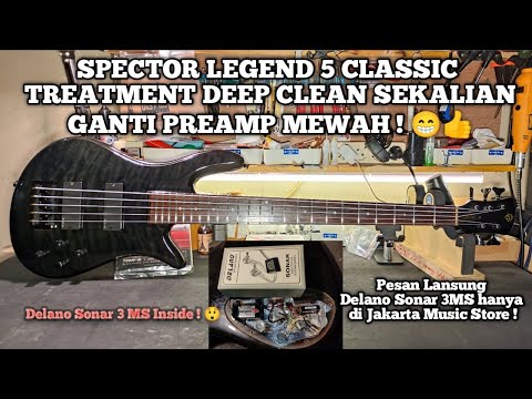 Proses Deep Clean Spector Legend 5 Classic + Instal Preamp Delano Sonar 3MS !