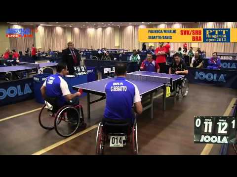 Para Table Tennis Wheelchair team match Palikuca-Mihalik SVK-SRB vs Segatto-Babes BRA.mov