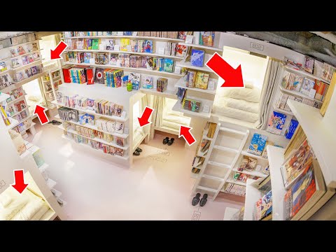 😳𝙎𝙡𝙚𝙚𝙥𝙡𝙚𝙨𝙨 Capsule Hotel📚I spent time with 5,000 carefully selected artistic cartoons