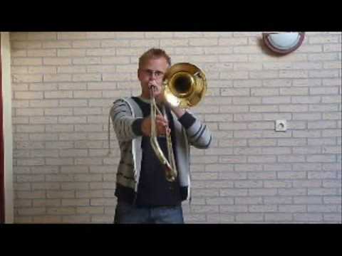 Trombone spelen in een fanfare-orkest op Texel