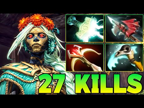 27 Kills Muerta Dota 2 Gameplay !! Muerta Safelane Pro Gameplay Guide Build 7.39 7.40