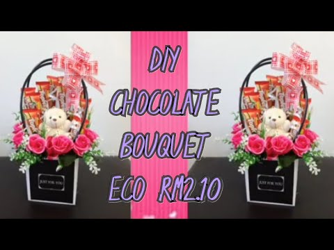 Chocolate Bouquet || DIY: Bouquet Dari Barang ECO RM2.10 #bouquet #bouquetchocolateecorm2