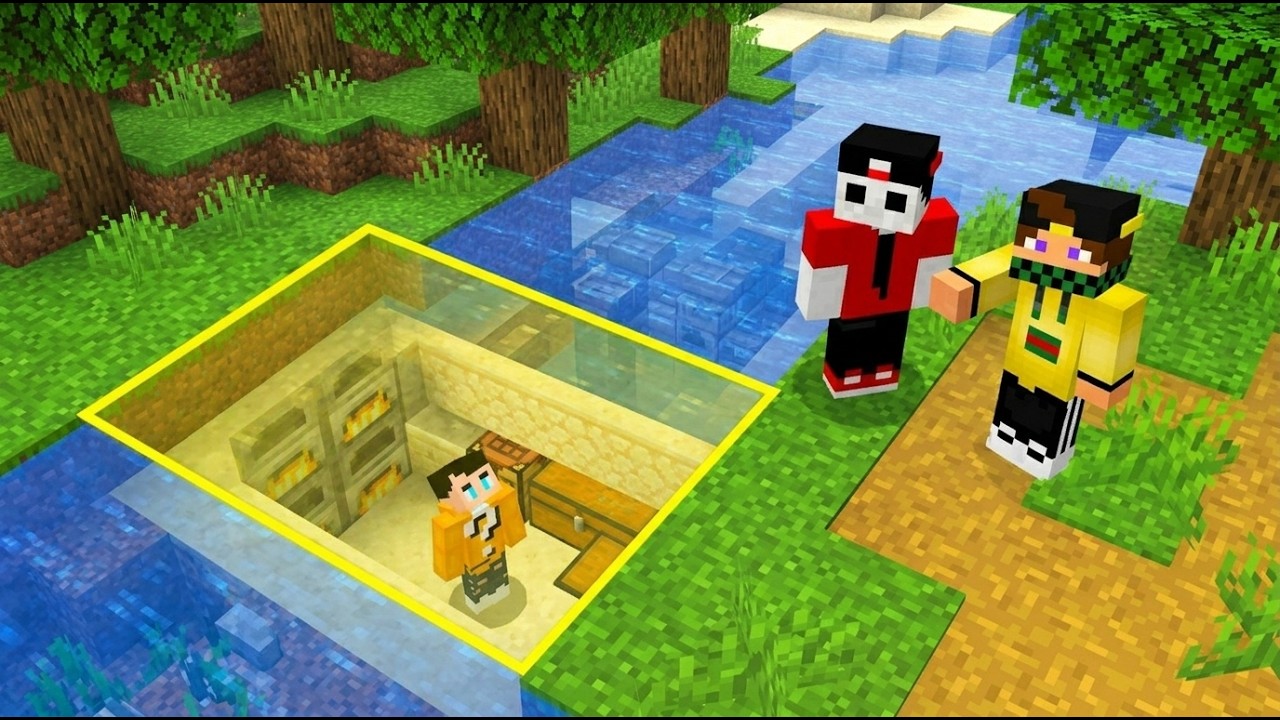 COSTRUISCI LA BASE PIÙ SEGRETA 1vs1vs1 per VINCERE SU MINECRAFT  - ACQUA FUOCHINO FUOCO
