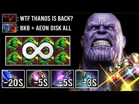 Infinity Stones Thanos Mid vs Full Aeon Disk + BKB Team Epic -90% CD Finger 1 Shot K.O Fun 5k Dota 2