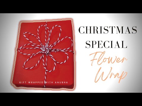 Full Tutorial!! Christmas special Flower Wrap!! #anubha #youtubeshorts #ytshorts #artist #giftwrap 