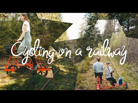 CYCLING ON A RAILWAY IN AMBJÖRNARP, SWEDEN