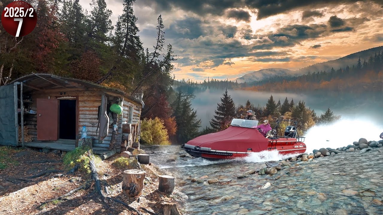 Изба в горах Полярного Урала. Дожди, поднимаемся к истокам горной реки. Жизнь