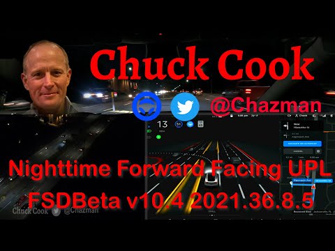 FSDBeta v10.4 - Night Time Forward Facing Unprotected Left Turns