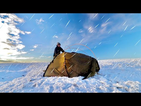 Solo Winter Mountain Camping in Sub Zero Conditions - Freezing & Beautiful