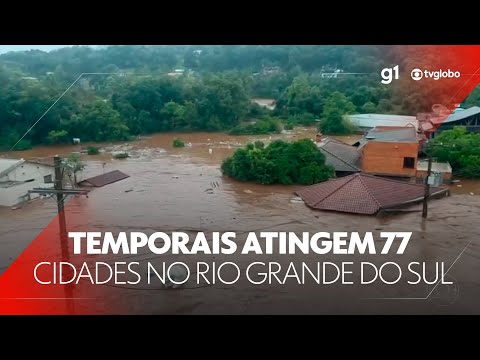 Chuva provoca 5 mortes e deixa 18 desaparecidos no Rio Grande do Sul #g1 #JN #notícias
