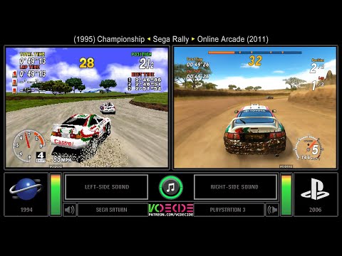 Sega Rally (Sega Saturn vs PlayStation 3) Side by Side Comparison