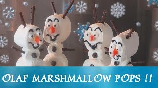 FROZEN - Olaf Marshmallow Pops! Do you want to build a snowman? Inspired by Disney Frozen Movie