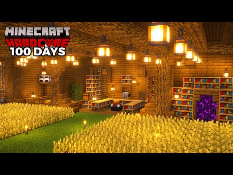 I Survived 100 Days Building A Cozy UNDERGROUND Base in Hardcore Minecraft