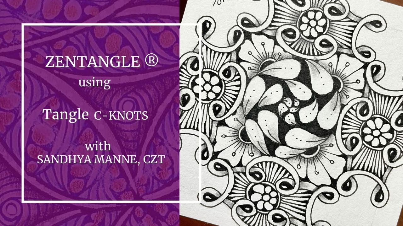 Zentangle® Mini Project with Tangle C-KNOTS , beginners tutorial