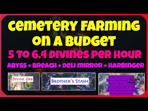 [POE 3.21] Cemetery Farming Strategy on a BUDGET | 5 to 6.4 DivPH | Path of Exile Crucible league