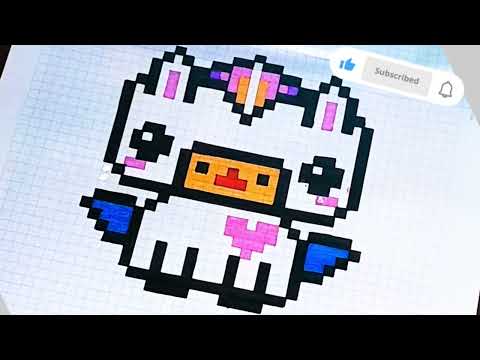 Handmade Pixel Art How to draw Unicorn 🦄  || Simple and amazing Step by step pixel art