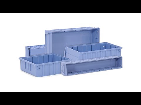 Storage bin plastic with label holder stackable