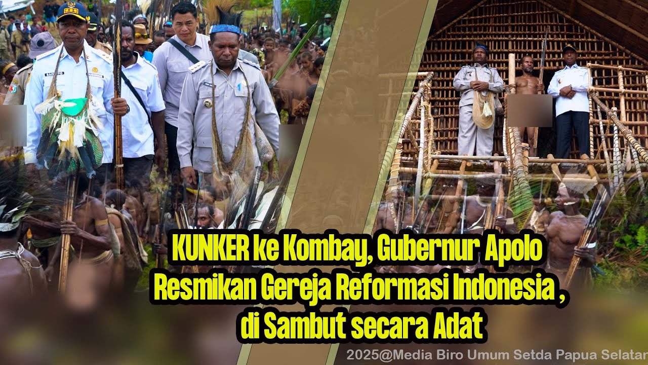 KUNKER ke Kombay, Gubernur Apolo Resmikan Gereja Reformasi Indonesia , di Sambut secara Adat