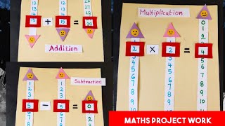 Maths project class 1 to 5 / Maths project at home / subtraction, addition & multiplications project