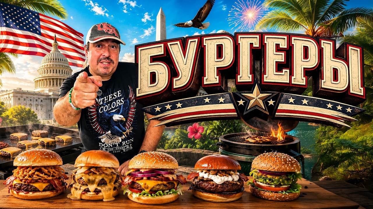 Бургеры! 5 разных видов на День независимости. Самая американская еда на самы