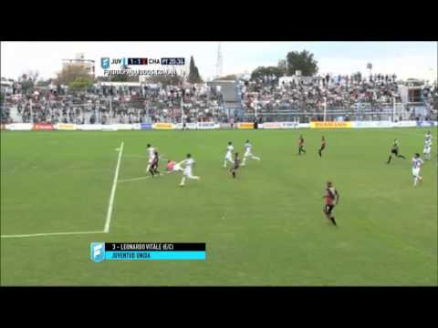 Gol de Vitále (e/c). Juventud Unida 1 - Chacarita 1. Fecha 16. B Nacional 2015. FPT