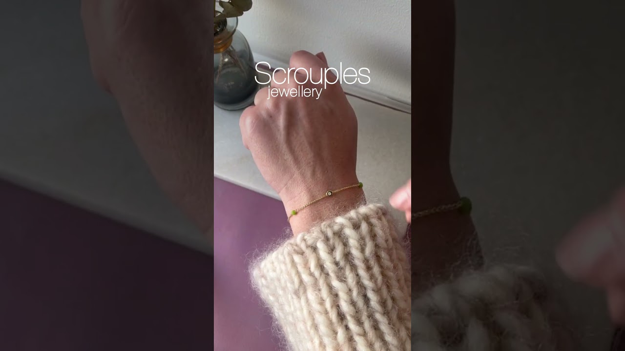 Armbånd grønne cubic zir/quarts sølv fg.17+2cm