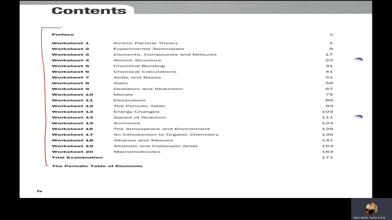 Chemistry Matters Workbook || For Class O level Chemistry 5070