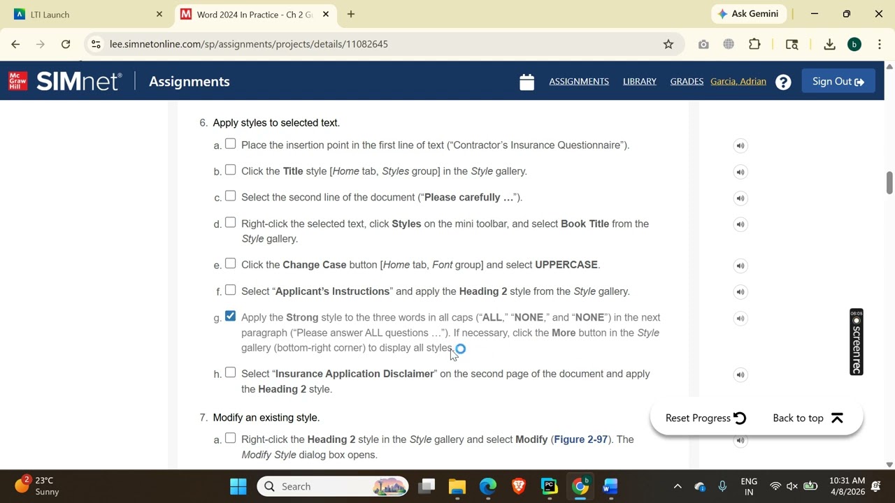 Word 2024 In Practice - Ch 2 Guided Project 2-1 | Guided Project 2-1 - SIMnet Project #simnet