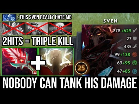 Nobody Can Tank this Monster Sven Physical Damage | 100% Crit Bloodthorn 2Hits Triplekills - DotA 2