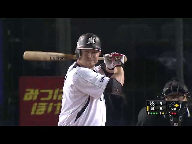 5回裏 俺もいる!! マリーンズ・ブラゼル 代打でタイムリー2ベースヒット!! 2014/5/21 M-S
