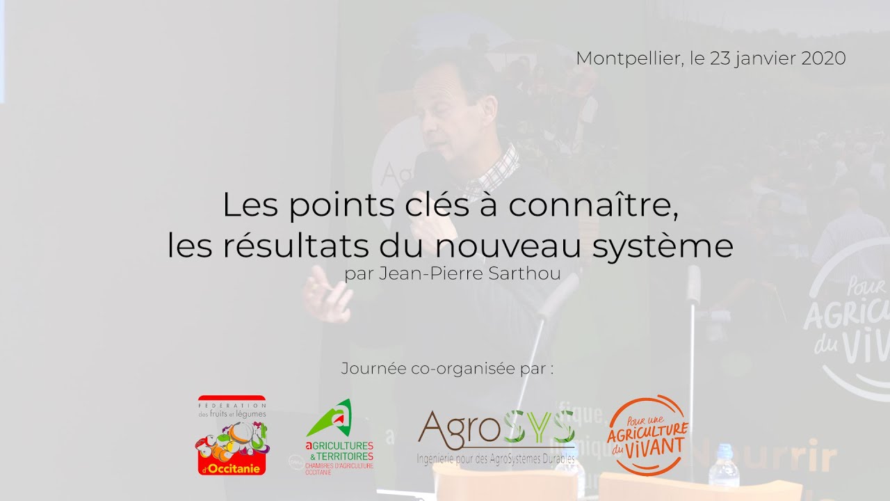 Performances agroécologiques de l'agriculture de conservation des sols, Jean-Pierre Sarthou