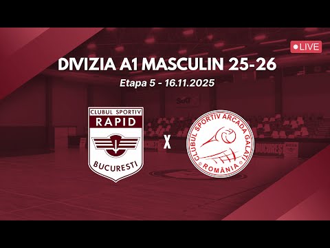 🇱🇻 LIVE | CS Rapid București 🆚 CS Arcada Galați | Divizia A1 masculin 25-26
