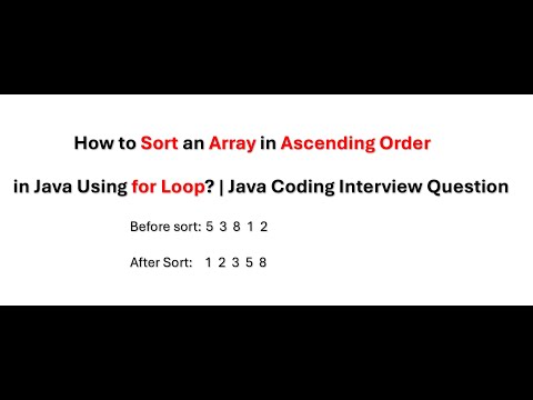 How Can You Sort An Array Cracking The Java Coding Interview