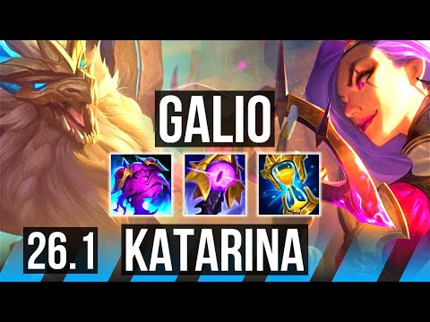 GALIO vs KATARINA (MID) | NA Grandmaster | 26.1