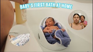 I GAVE MY NEWBORNS HIS FIRST BATH AT HOME!🤍* and this happened * …  |