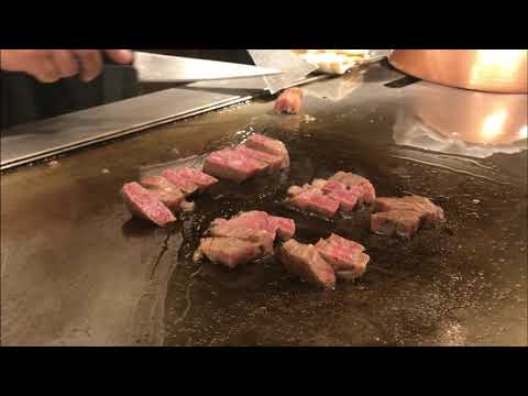 Kobe beef teppanyaki style at steakland Kobe, Hyogo, JAPAN