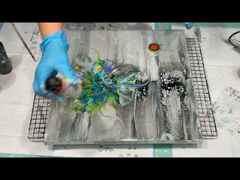 Acrylic pouring~ PUDDLE POURS~ 3d EFFECTS over LACE 🤩 keep trying to be pleasantly surprised