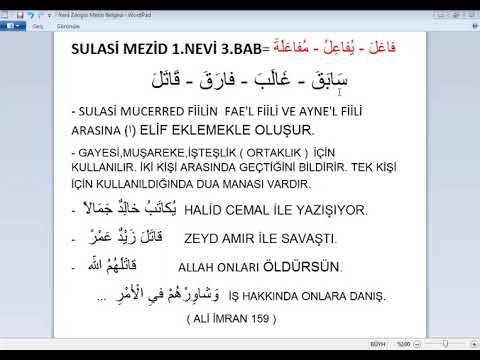 6.DERS SULASİ MEZİD 1.NEVİ 3. BAB MUFAELE BABI