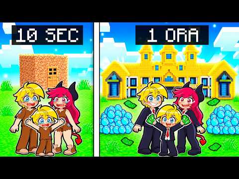 CASA RICCHISSIMA FAMILIARE Da 10 Secondi vs 1 ORA Su Minecraft!