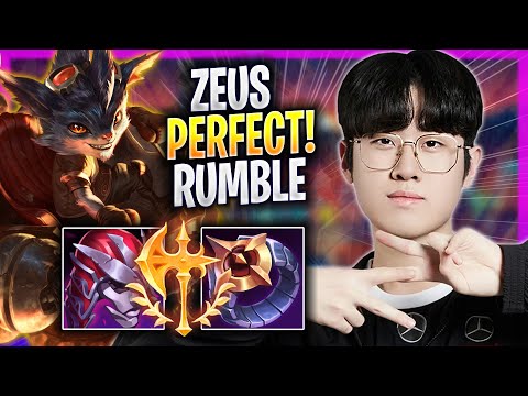 ZEUS PERFECT GAME WITH RUMBLE! - T1 Zeus Plays Rumble TOP vs Sion! | Season 2023