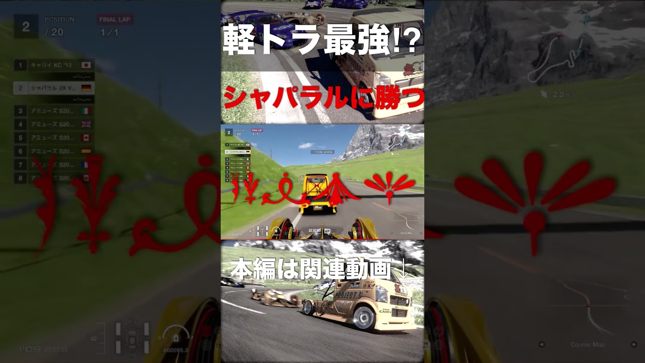 【GT7】カオス過ぎる方法でシャパラルに軽トラで勝つ方法 #gt7 #granturismo7 #グランツーリスモ7 #軽トラ #事故 #carcrash #initiald #イニシャルd