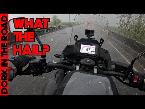 Testing My REV'IT Offtrack 2 Gear and My Honda Transalp 750 in a HAIL STORM