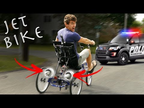 DIY JET BIKE GOES WAY TOO FAST - COPS CALLED (Pulled over)
