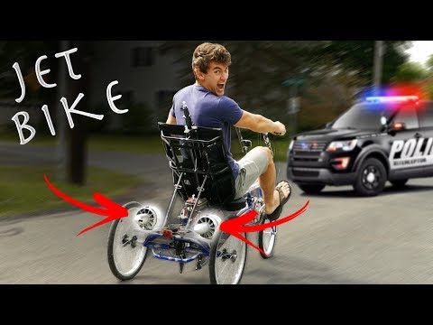 DIY JET BIKE GOES WAY TOO FAST - COPS CALLED (Pulled over)